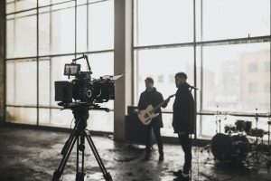 Behind the scenes from a music video shoot